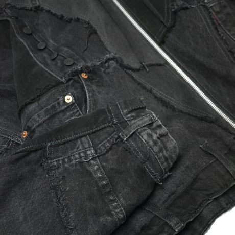 “Remake by VERS” Utility Denim Hoodie Jacket
