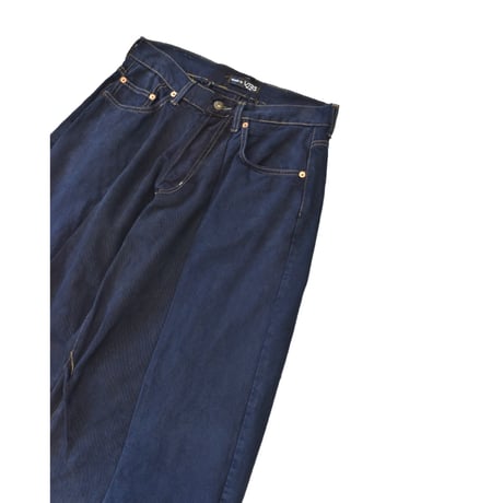 "Remake by VERS" Asymmetric Tuck Denim Trousers