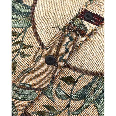 ”Remake by VERS” Fringe Collar Rug Jacket -Two Faces-