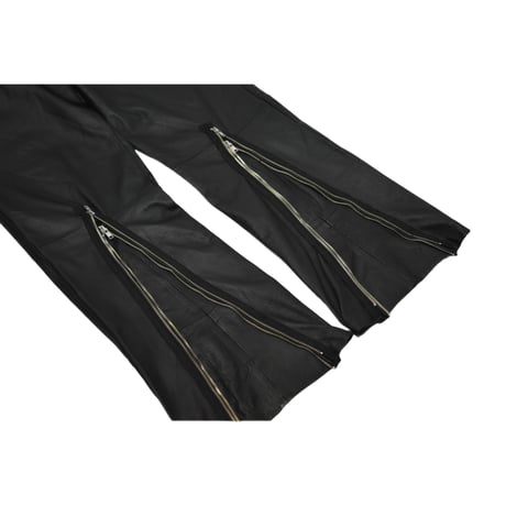 VERS Remake Real Leather Double Zip Flare Pants