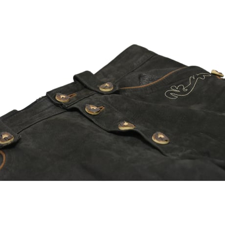 EURO Vintage Embroidery Tyrolean Real Suede Leather Pants