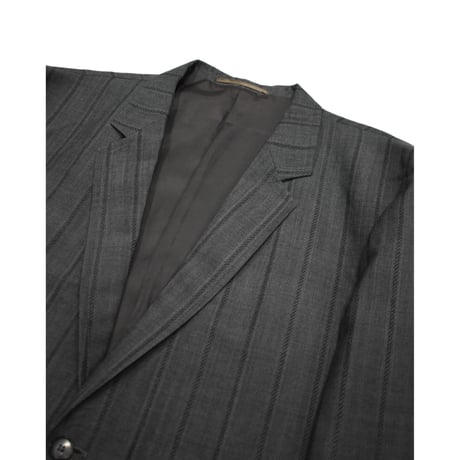EURO Vintage Pinstripe Short Tailored Jacket -Charcoal-