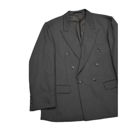 EURO Vintage Double Breasted Tailored Jacket -Charcoal Grey-