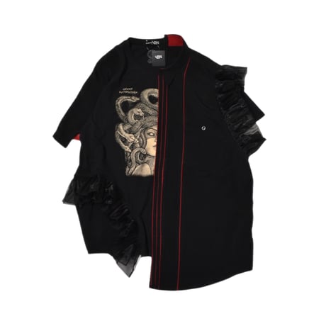 古着 リメイク shirt docking tailored vest 古着 リメイク shirt docking tailored vest