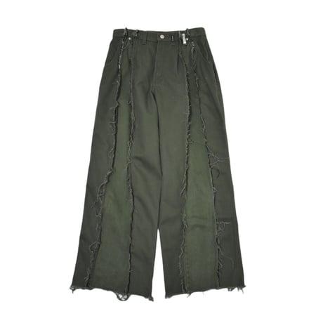 VERS Remake Fringe Damage Flare Denim Pants