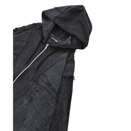 “Remake by VERS” Utility Denim Hoodie Jacket