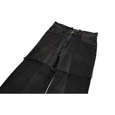 "Remake by VERS" Inside Out Fringe Flare Denim Pants
