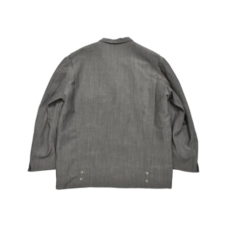 EURO Vintage Oversized Double Breasted Tailored Jacket -Grey-