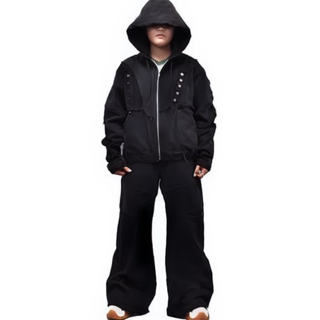 “Remake by VERS” Utility Denim Hoodie Jacket