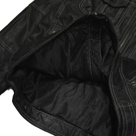 Vintage Black Utility Leather Jacket