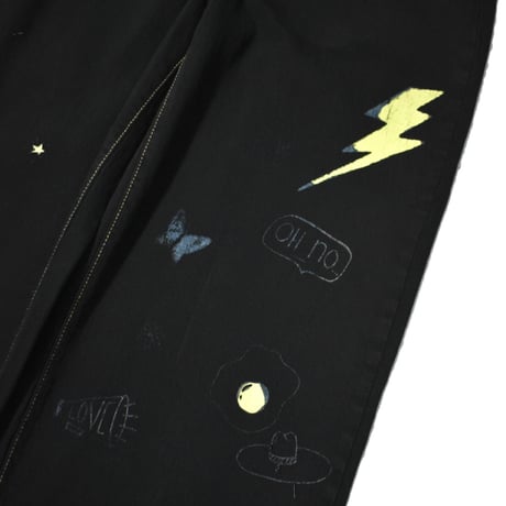 "Remake by VERS" Overdyed Graphic Wide Denim Pants - Original Overdye -