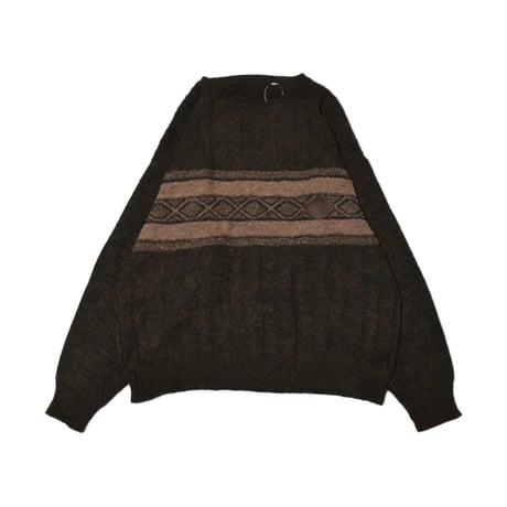 Geometric Border Jacquard Wool Knit