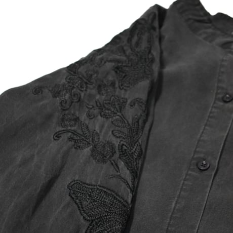 Vintage Embroidery Stand Collar L/S Shirt
