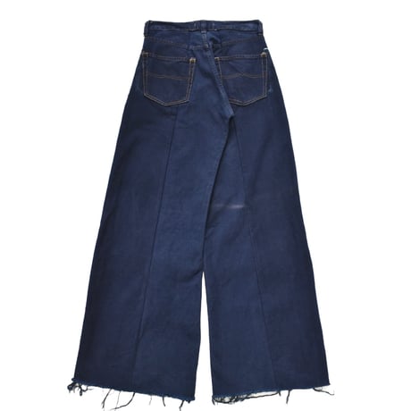 ”Remake by VERS” Lace Panel Distressed Denim Trousers