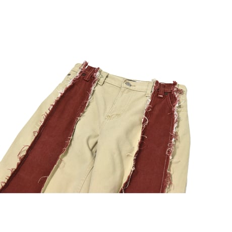 "Remake by VERS" Fringe Damage Flare Denim Pants