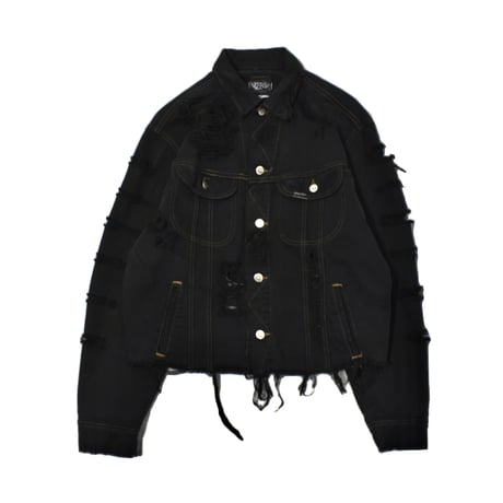 "Remake by VERS" Destroyed Denim Jacket -VERS Original Overdye-