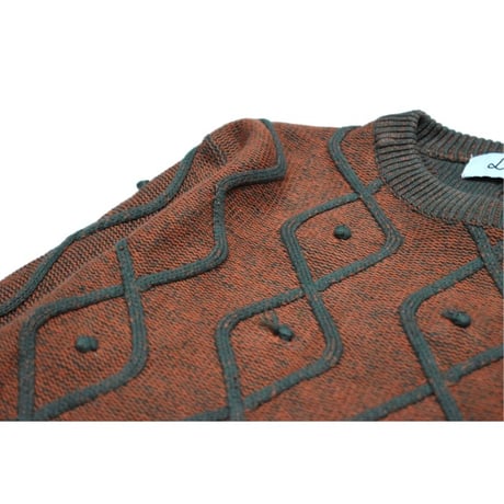 Vintage 3D Cotton Knit Sweater