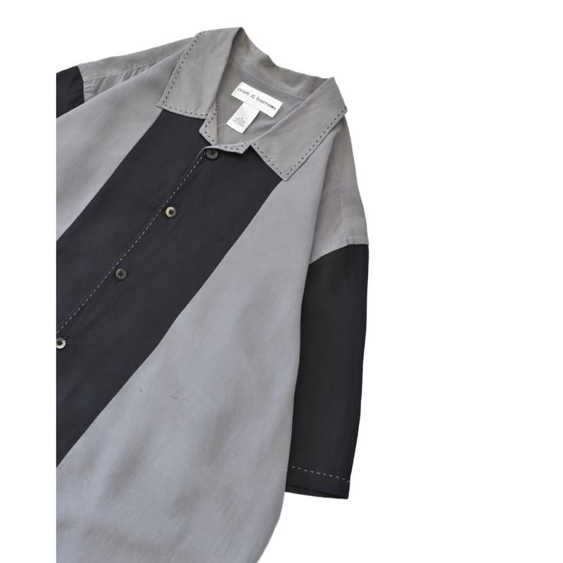 Switching Open Collar Silk S/S Shirt | 水戸 古着屋 V