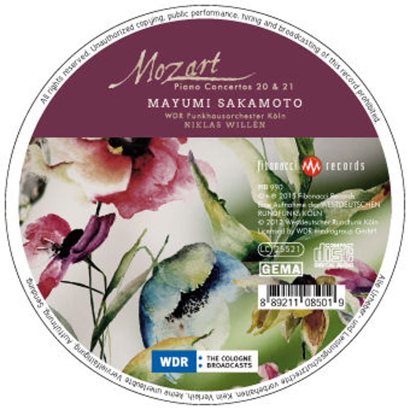 モーツァルト ピアノ協奏曲 20番＆21番（ピアノ:坂本真由美、指揮