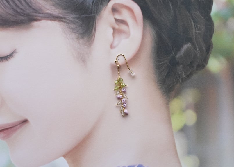 ペリドット.グリーンアメジストの藤の花 ピアス/イヤリング | filo