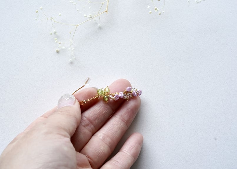 ペリドット.グリーンアメジストの藤の花 ピアス/イヤリング | filo