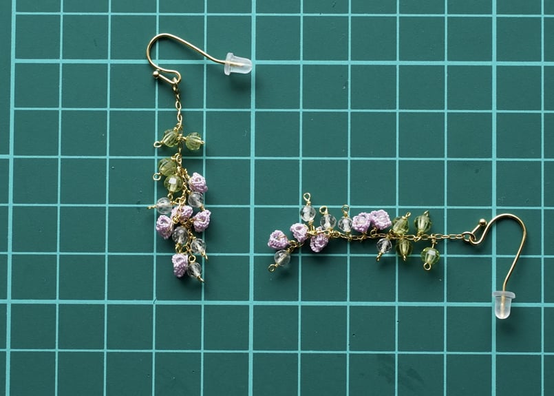 ペリドット.グリーンアメジストの藤の花 ピアス/イヤリング | filo