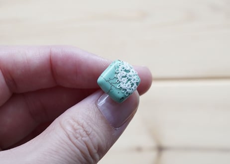 【再販】マグネサイトターコイズ×tattinglace ピアス/イヤリング