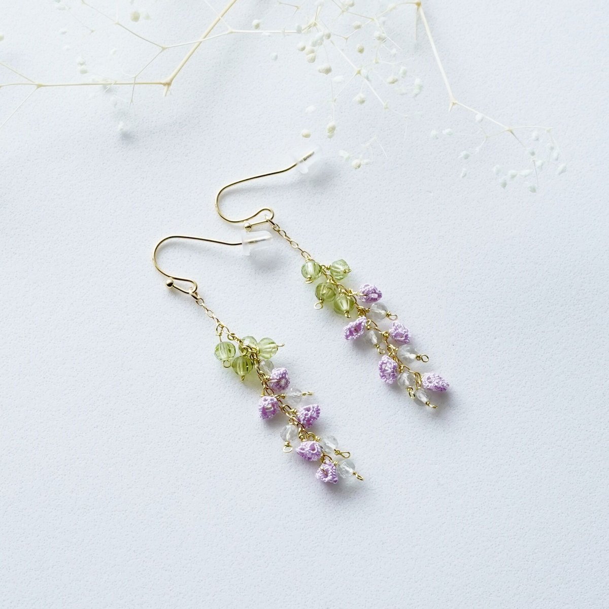 ペリドット.グリーンアメジストの藤の花 ピアス/イヤリング | filo