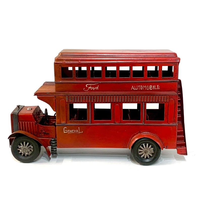 ブリキ ダブルデッカー ロンドンバス (アンティーク調) | 万国屋