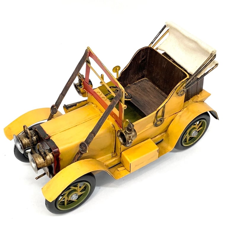 ブリキ クラシックカー アンティーク風 Yellow | 万国屋 ブリキ クラシックカー アンティーク風 Yellow | 万国屋
