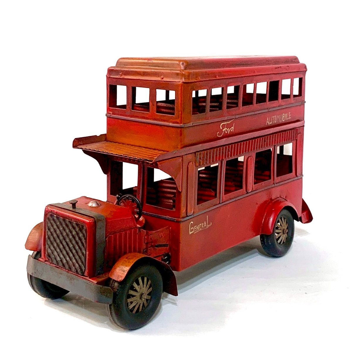 ブリキ ダブルデッカー ロンドンバス (アンティーク調) | 万国屋