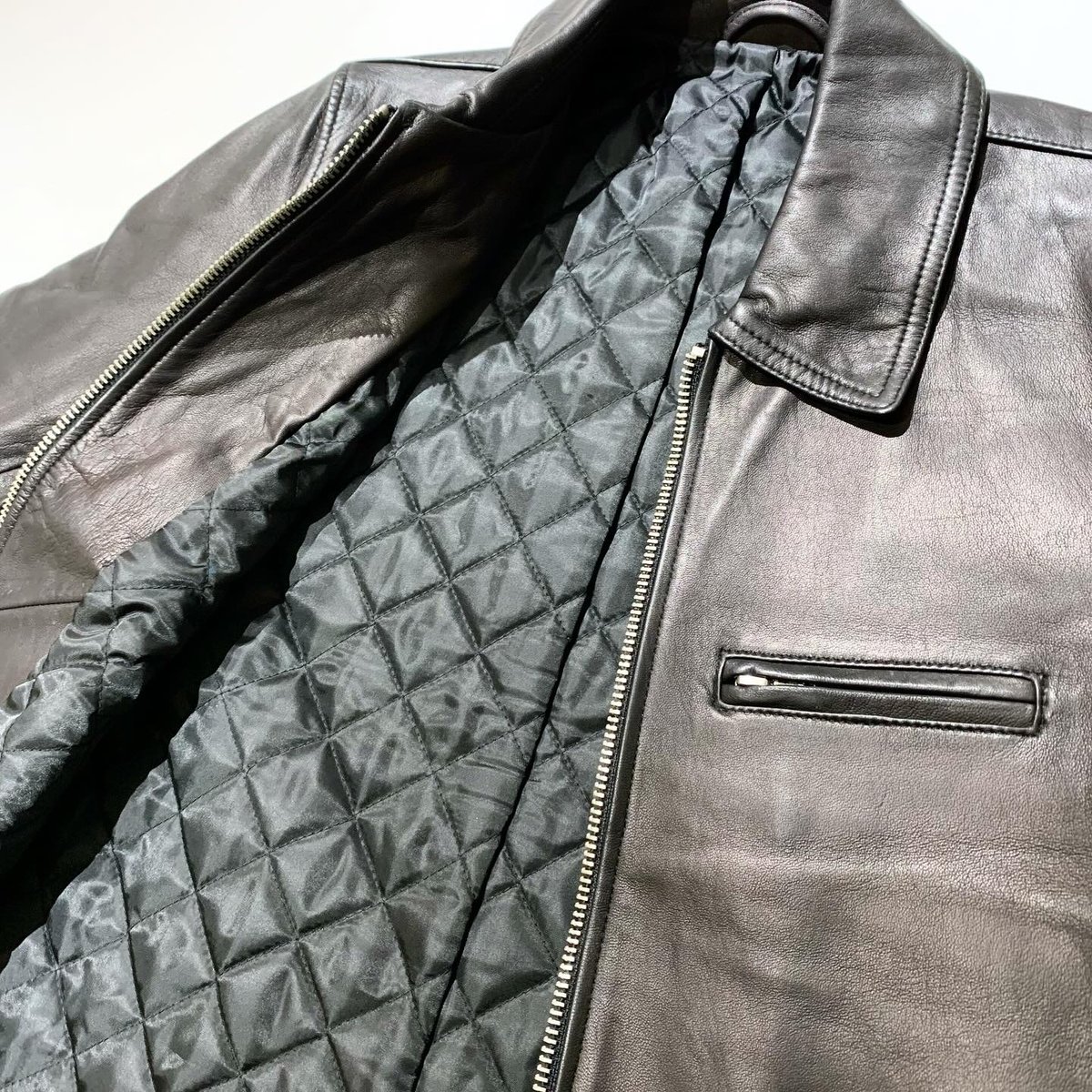 SHEEP LEATHER QUILTING LINING SINGLE RIDERS JKT