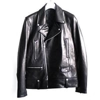 SHEEP LEATHER QUILTING LINING SINGLE RIDERS JKT