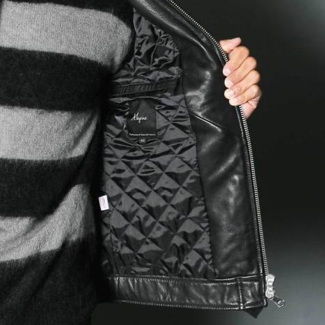 SHEEP LEATHER QUILTING LINING SINGLE RIDERS JKT