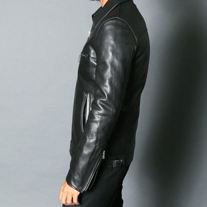 SHEEP LEATHER QUILTING LINING SINGLE RIDERS JKT