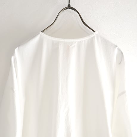 pleats pocket no-collar dress (organic cotton)