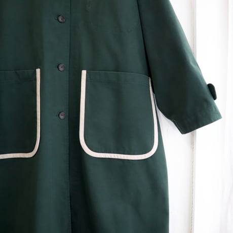 double colour binding pocket coat (green)