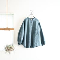 french linen tuck tuck blouse (ash blue)