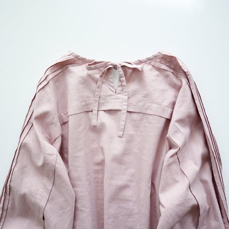 綿麻   タックロングスリーブトップ  (sakura)