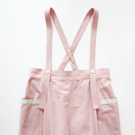 cotton linen suspender pants (pale pink)