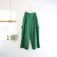 frill pocket straight pants (green)