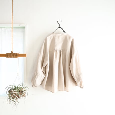 french linen tuck tuck blouse (greige)