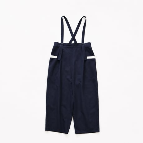cotton linen suspender pants (navy)