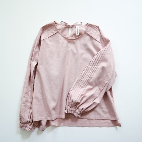 綿麻   タックロングスリーブトップ  (sakura)
