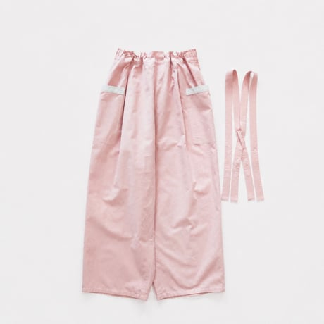 cotton linen suspender pants (pale pink)