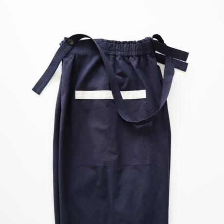 cotton linen suspender pants (navy)