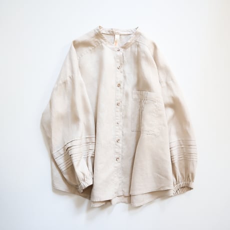 french linen tuck tuck blouse (greige)