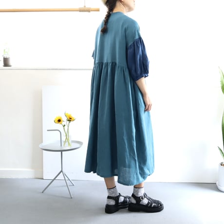 balloon sleeve gather dress ( 2colors )