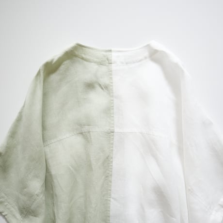 loosey goosey shirt  (pistachio x white)