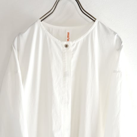pleats pocket no-collar dress (organic cotton)